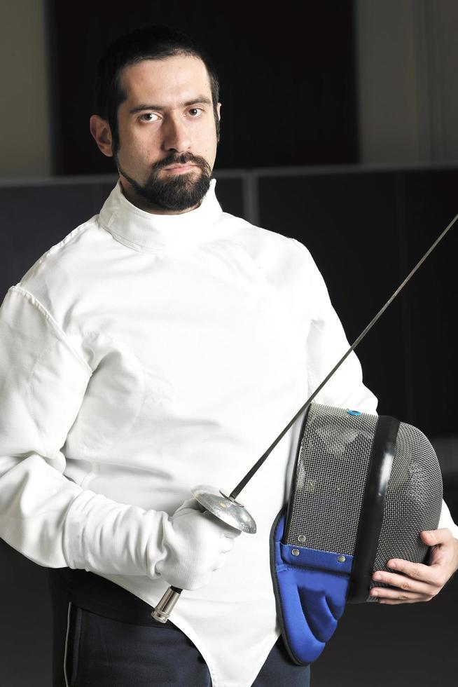 sword sport athlete portrait at training photo
