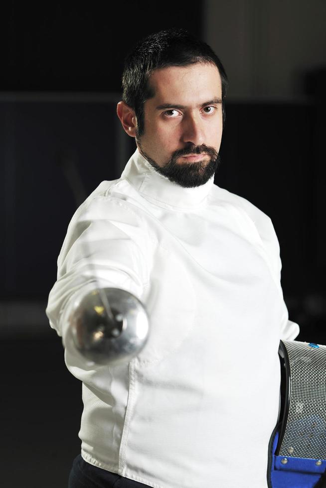 sword sport athlete portrait at training photo