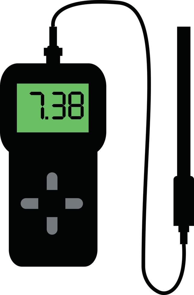 pH meter icon on white background. chemistry equipment symbol. Portable digital pH meter sign. flat style. vector