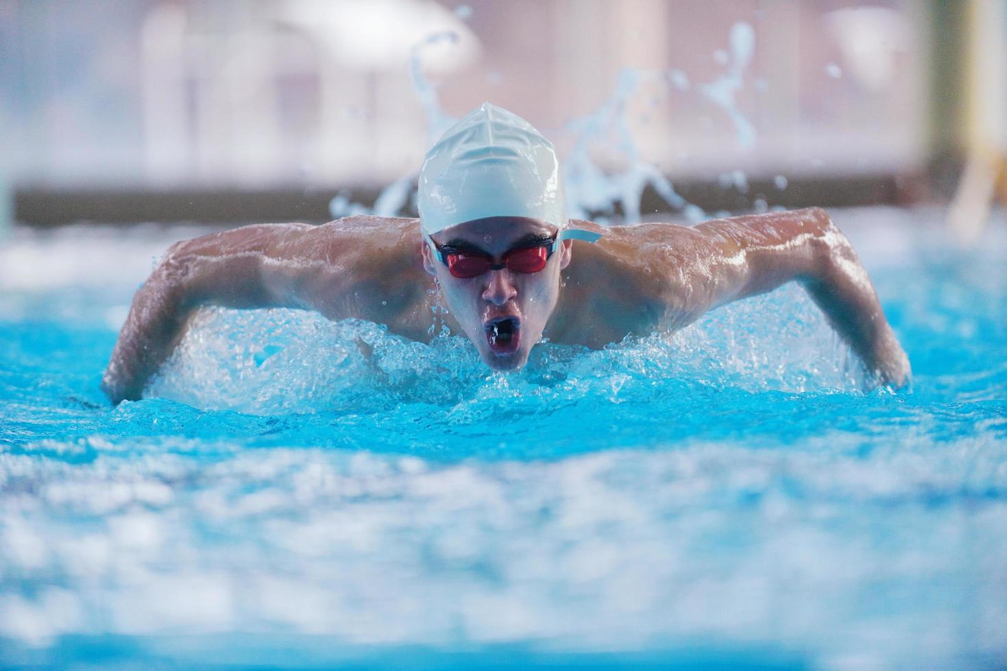 Swimmer in pool photo