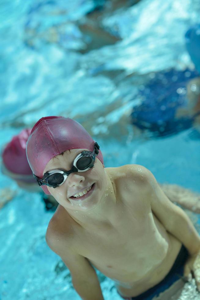happy child on swimming pool photo