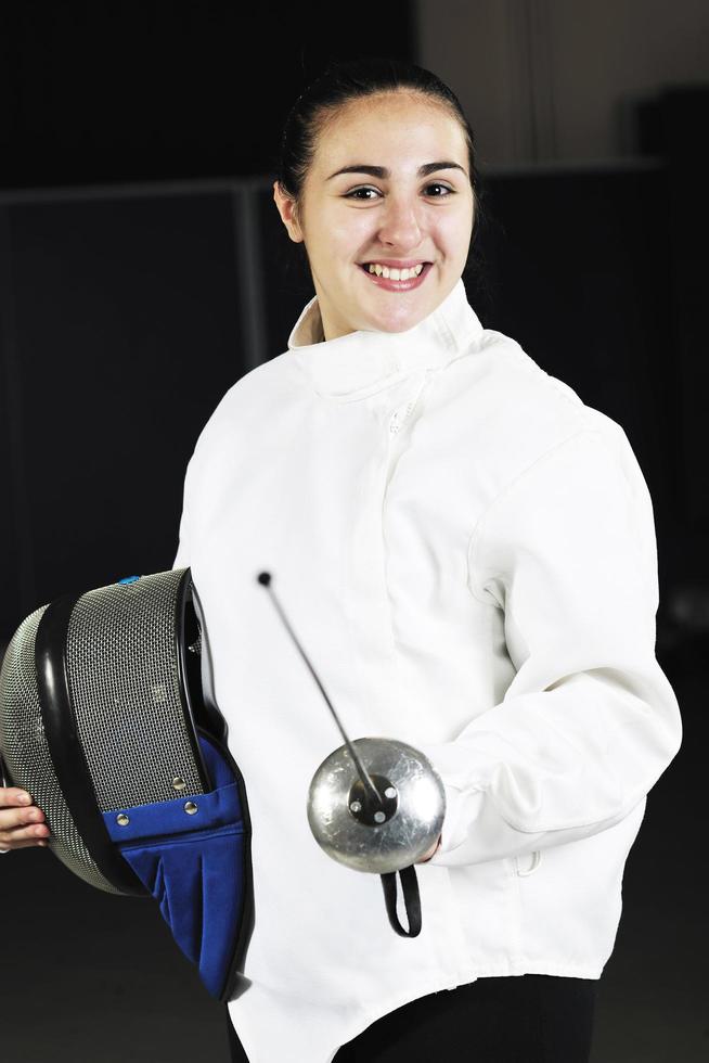 sword sport athlete portrait at training photo