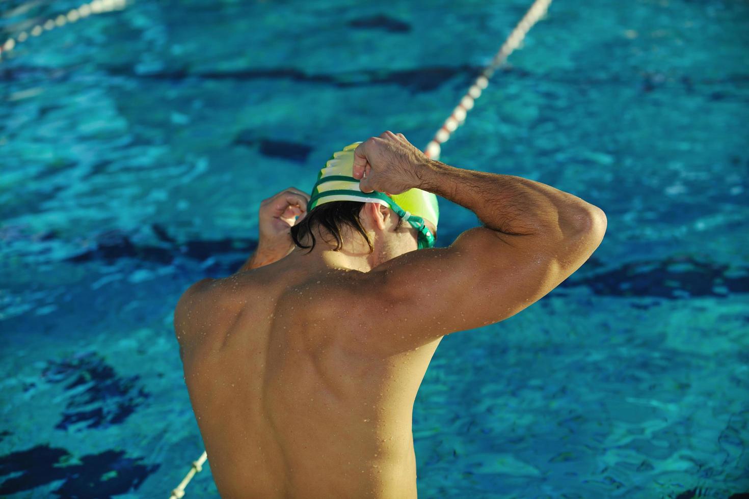 Swimmer in pool photo