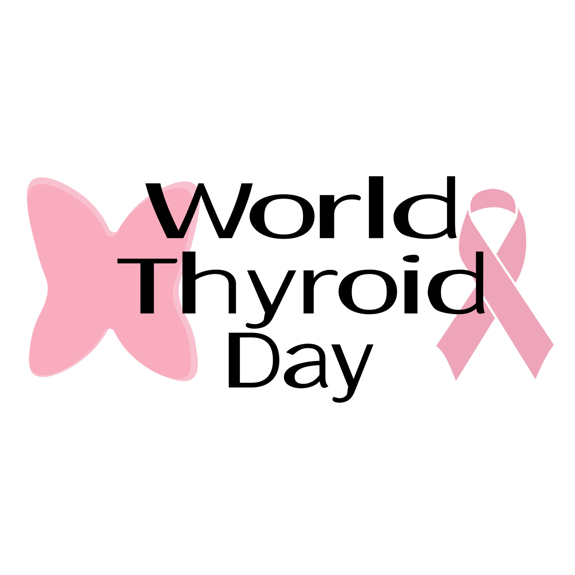 World Thyroid Day, silhouette of thyroid gland and symbolic ribbon