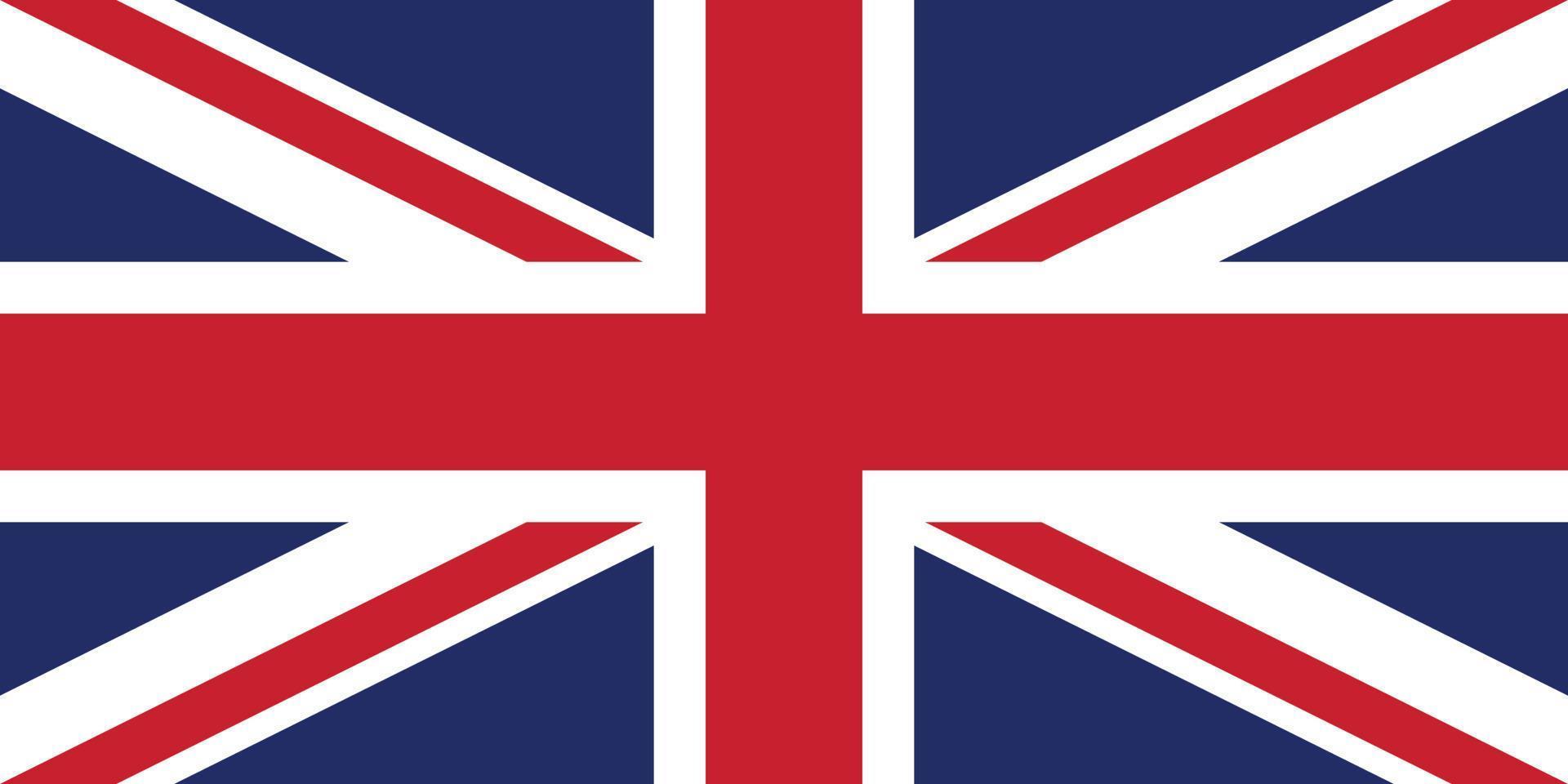 National flag of United Kingdom, UK official colors and original proportion vector illustration