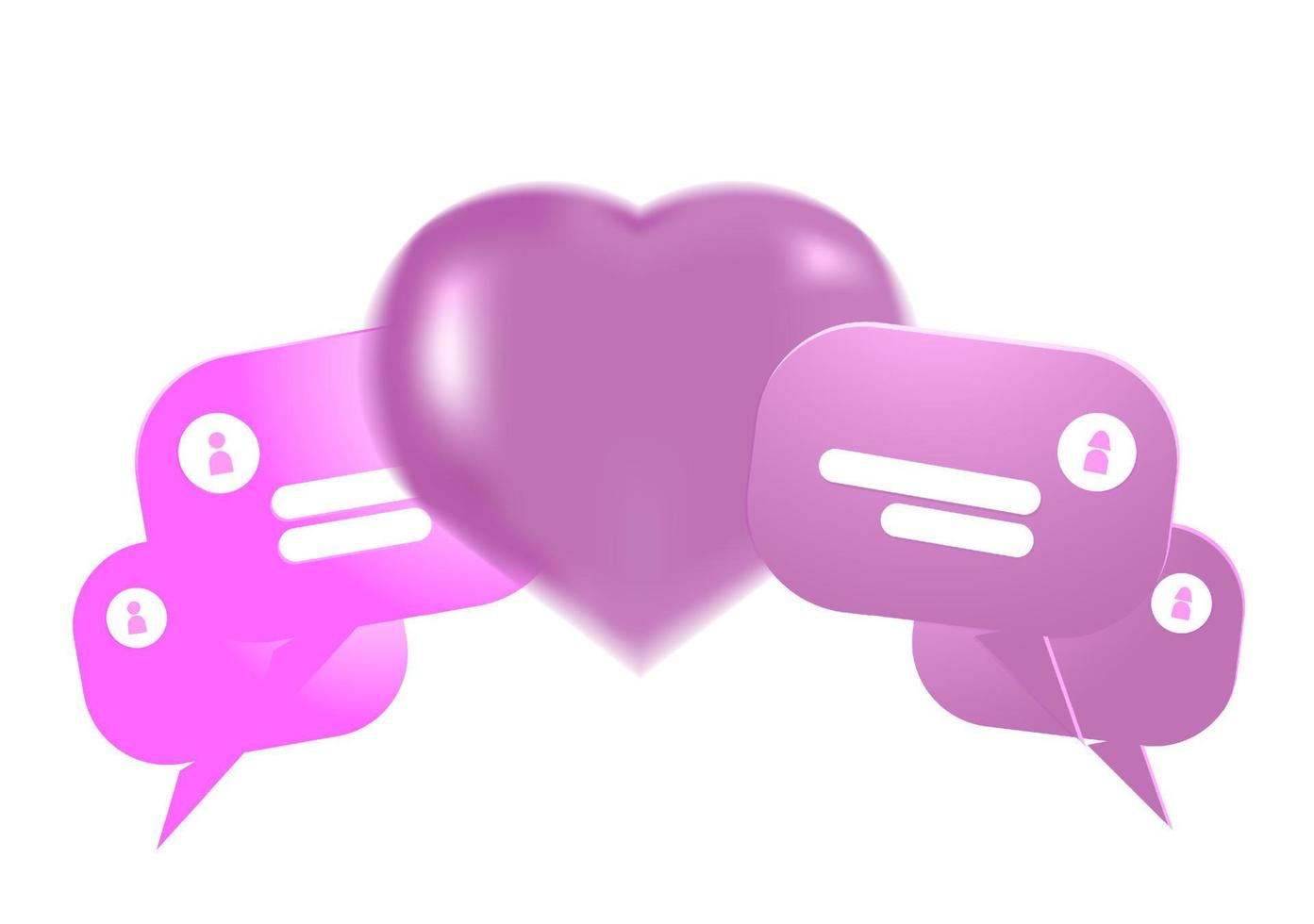 diseño de chat de burbuja de pareja de amor rosa perfecto para propósitos de herramientas digitales vector