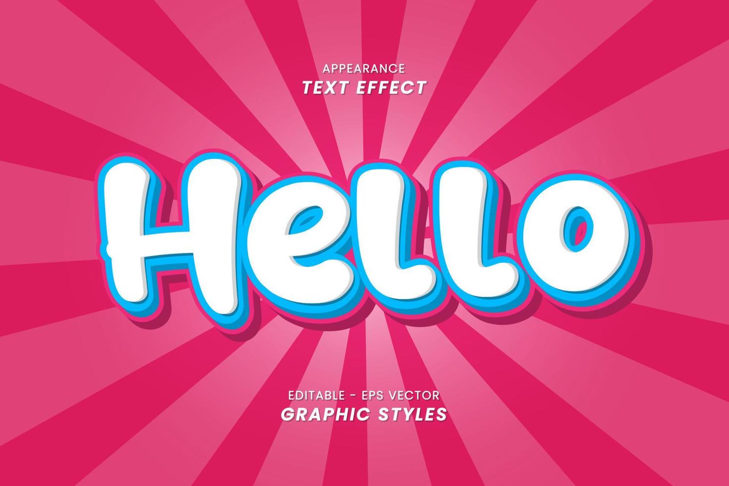 Editable Text Effect - Hello Words with Modern Theme. vector