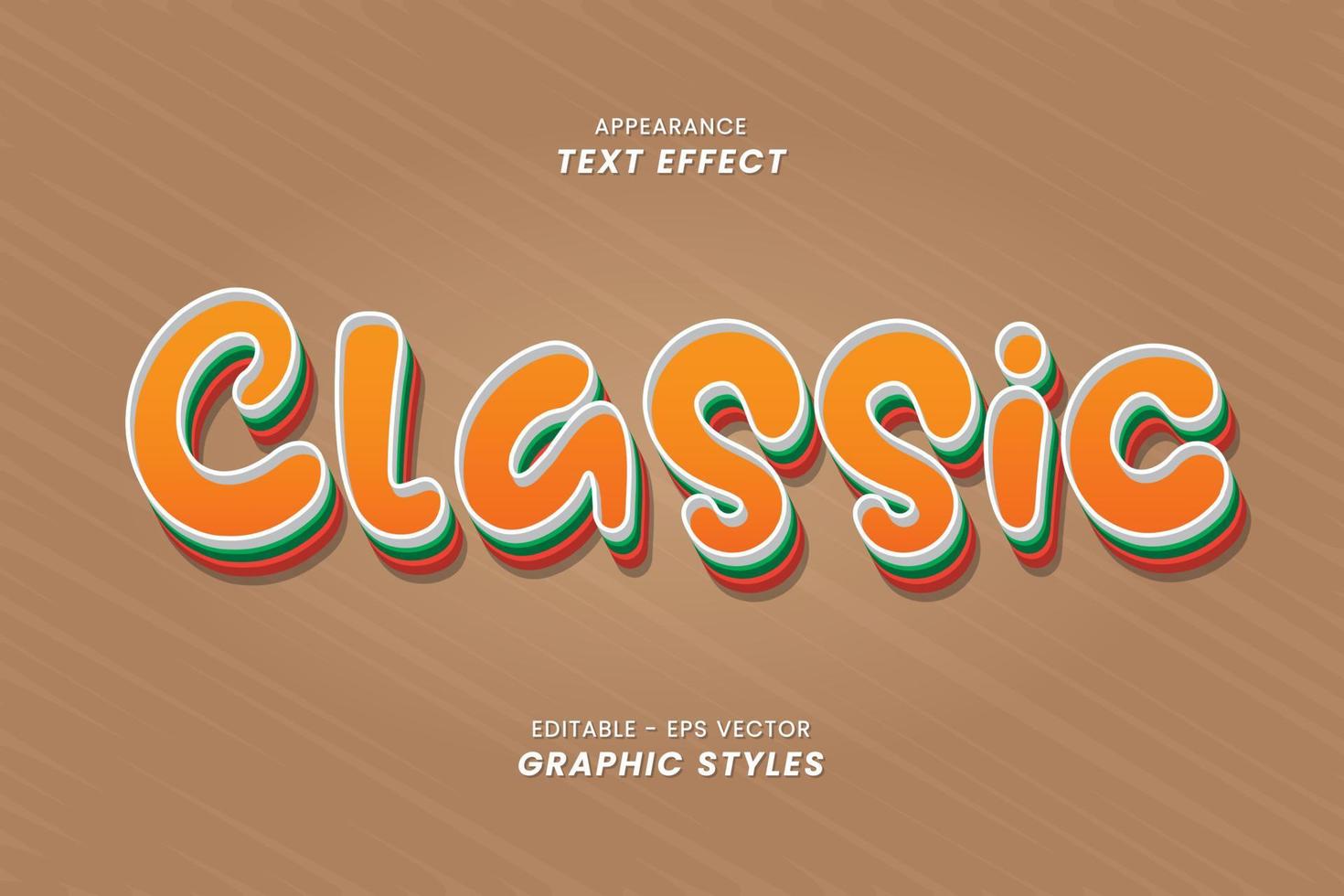 Editable Text Effect - Classic Words with Modern Theme. vector