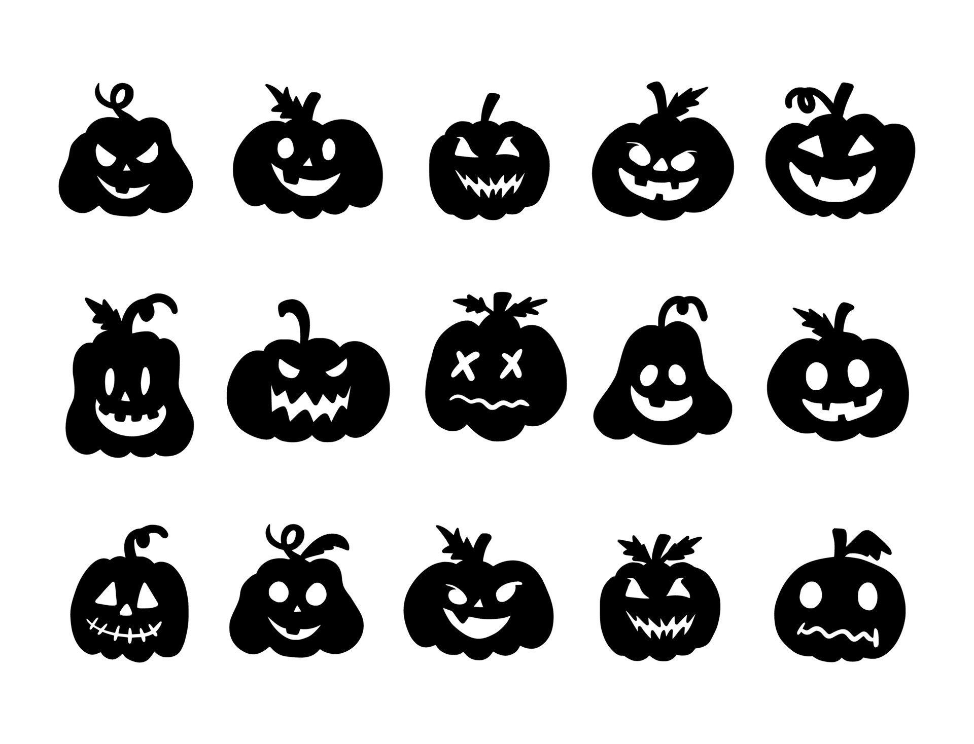 Set of pumkin halloween vector image 11611428 Vector Art at Vecteezy