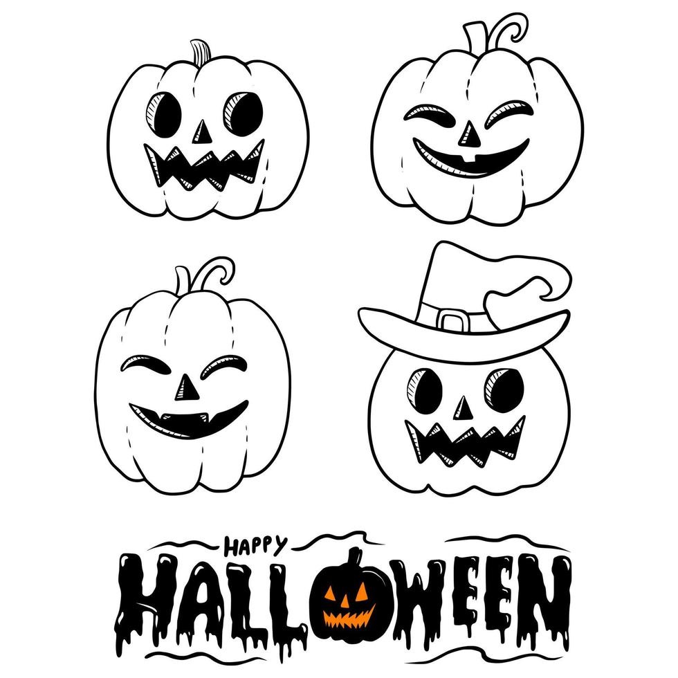 Set of pumkin halloween vector image