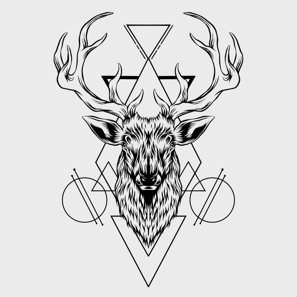 Geometris deer head vector illustration