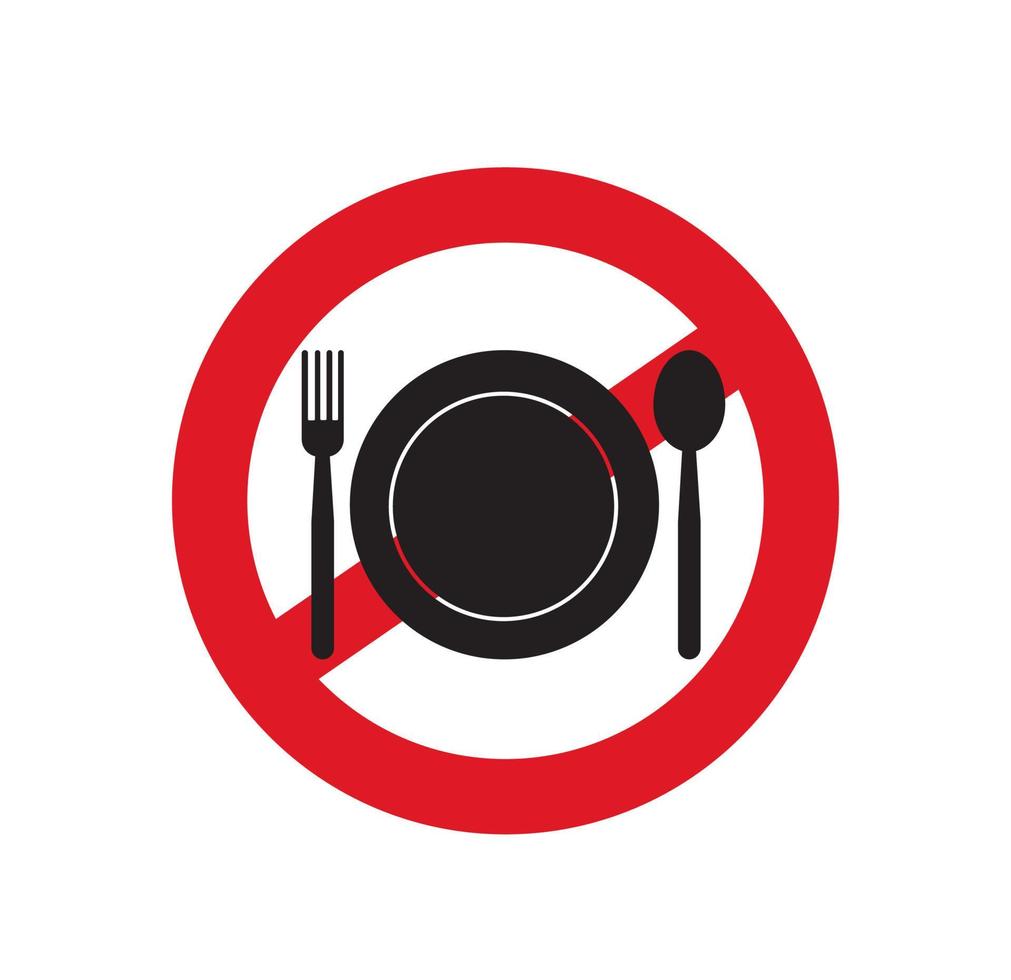 signo de prohibición de alimentos. ilustración vectorial vector