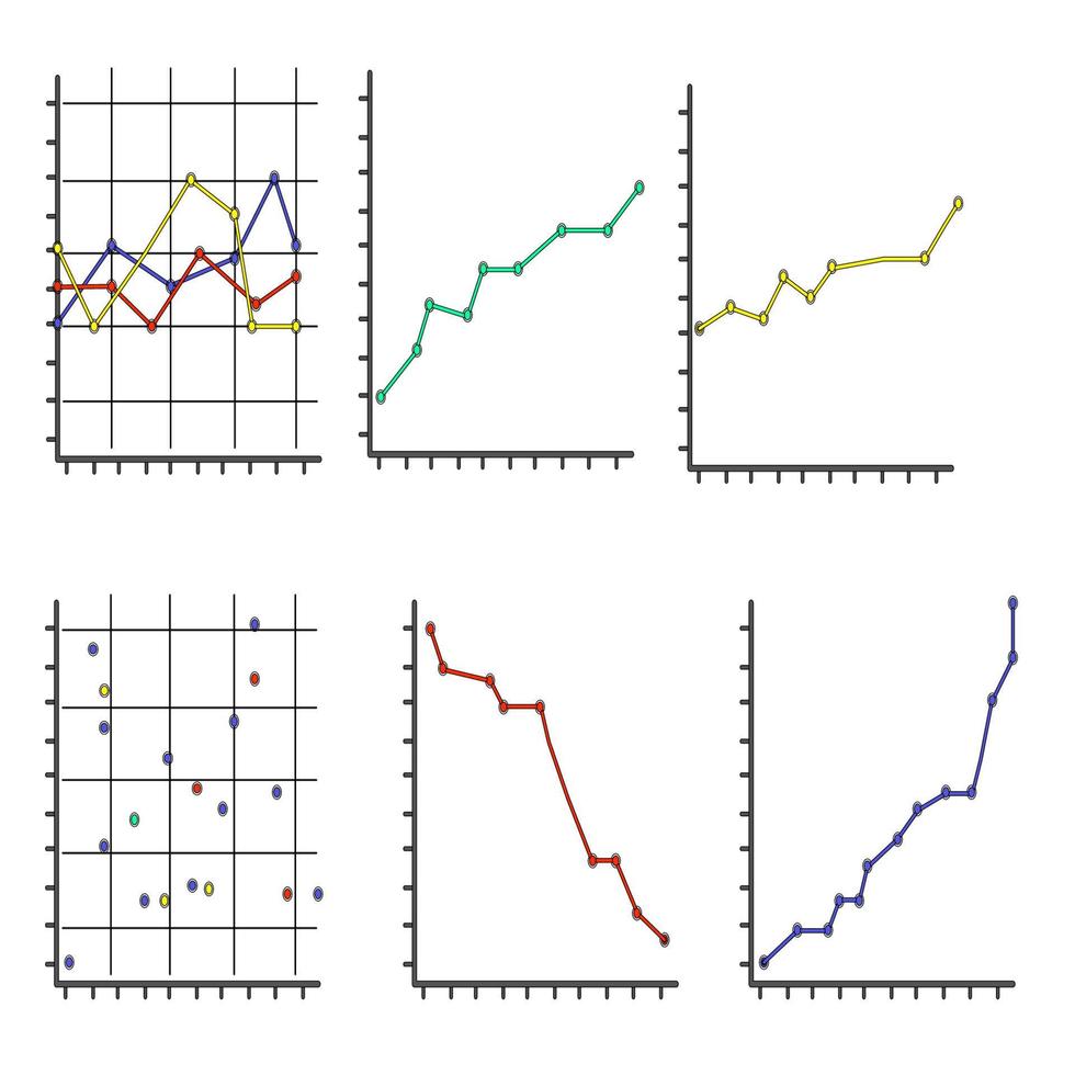 Graphs flat elementss set vector