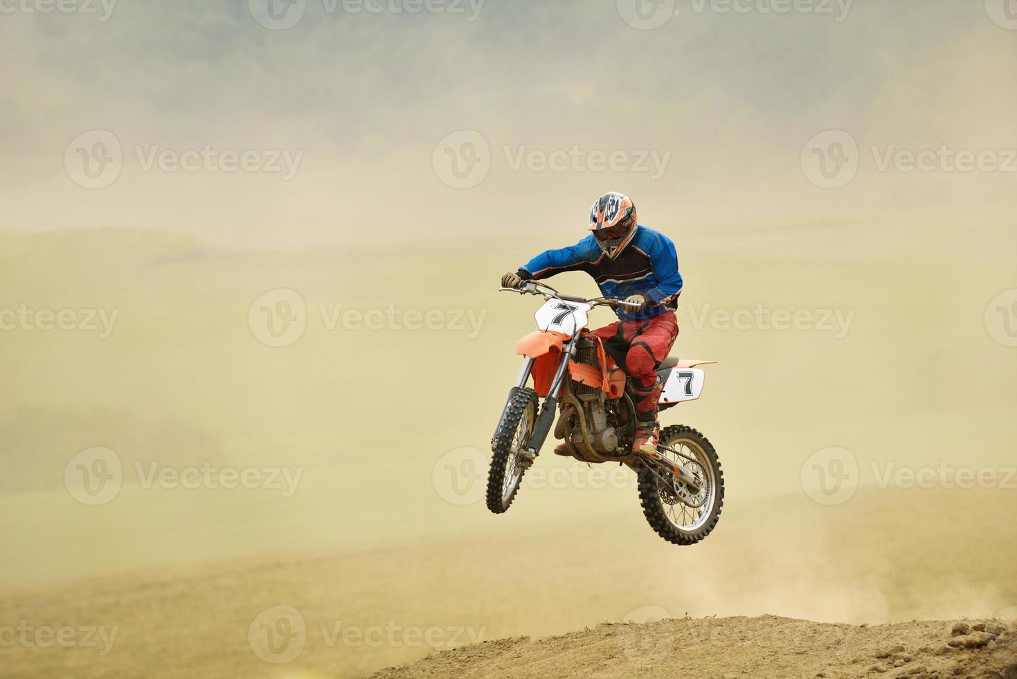 Riding a motorbike photo