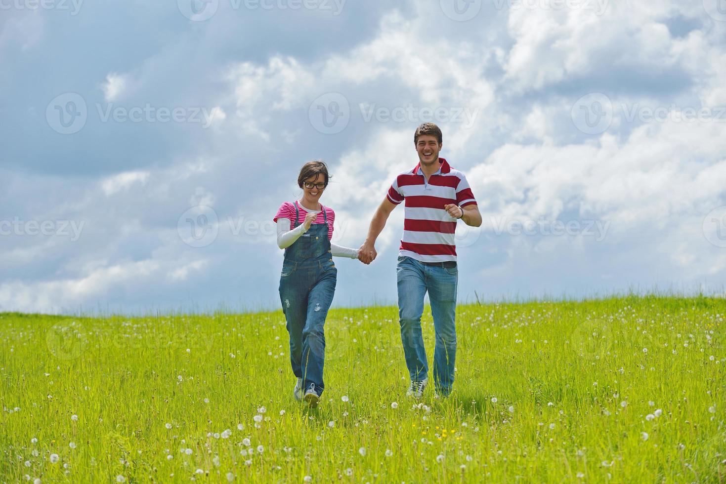 romantic young couple in love together outdoor photo