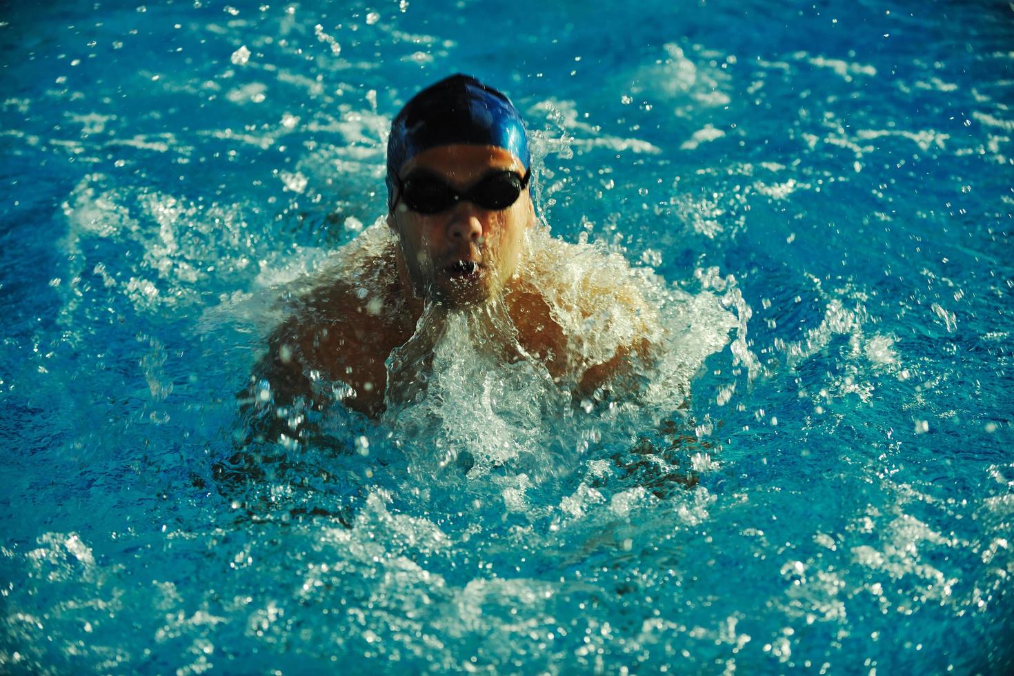 Swimmer in pool photo