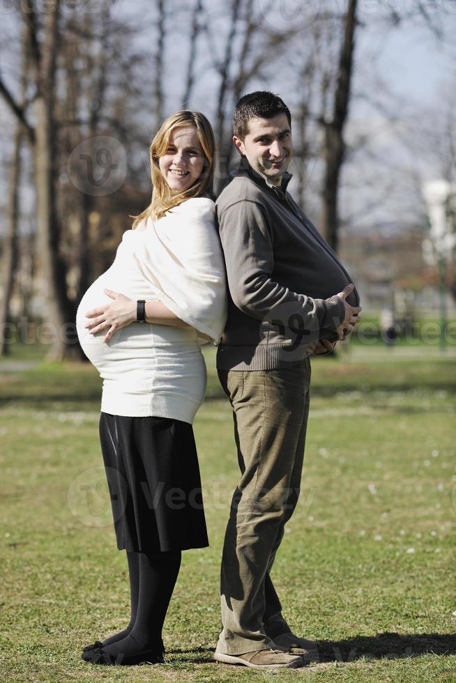 Happy pregnancy portrait photo