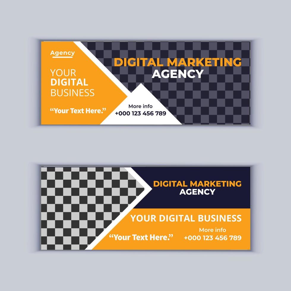 Digital Marketing Agency Banner Design Set of Two Professional Corporate Business Banners Design Modern Cover Banner Layout Template vector