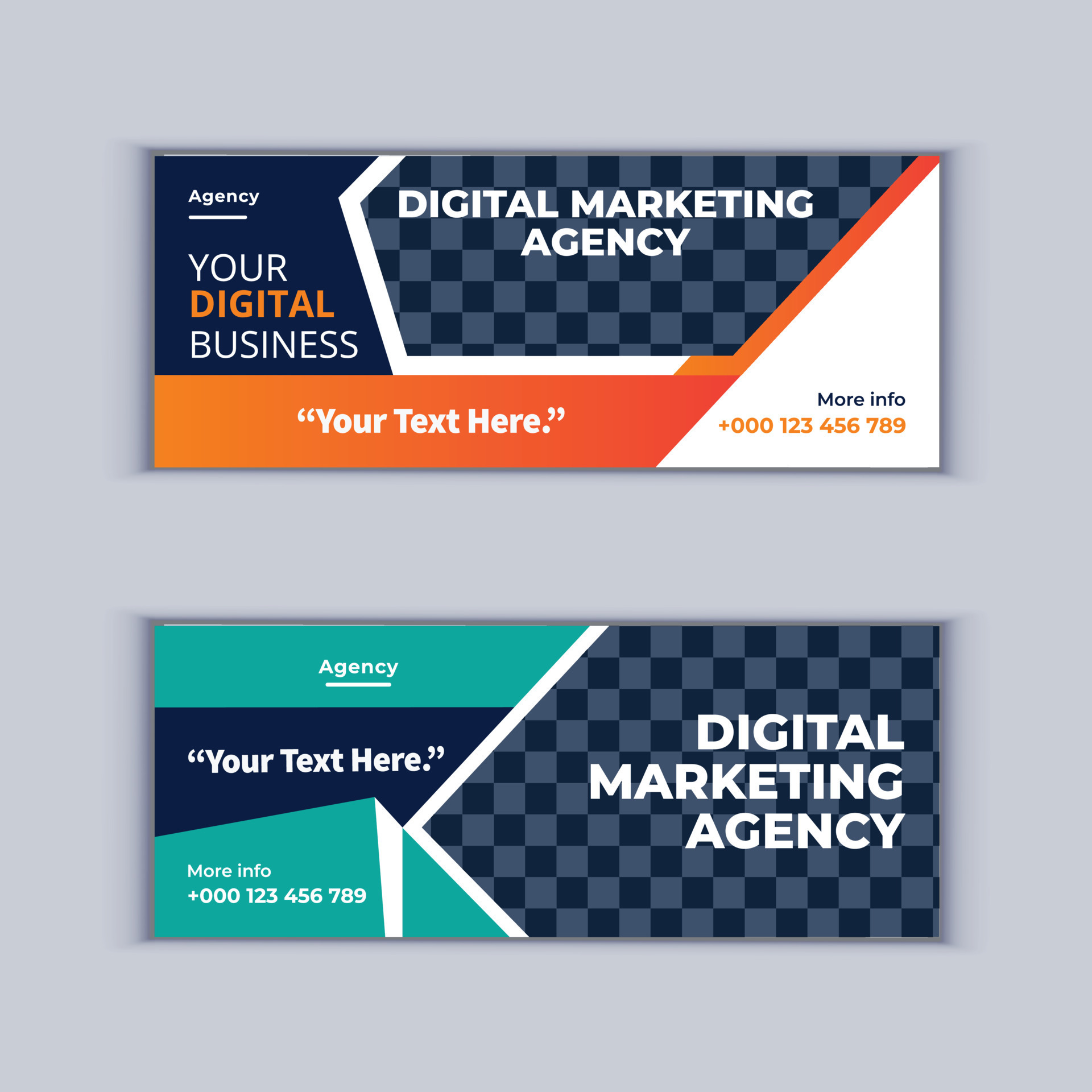 Digital Marketing Agency Banner Design Set of Two Professional
