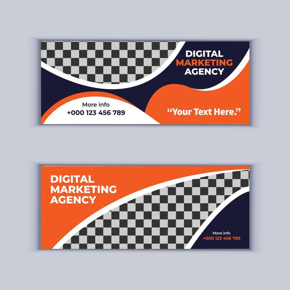 Digital Marketing Agency Banner Design Set of Two Professional Corporate Business Banners Design Modern Cover Banner Layout Template vector