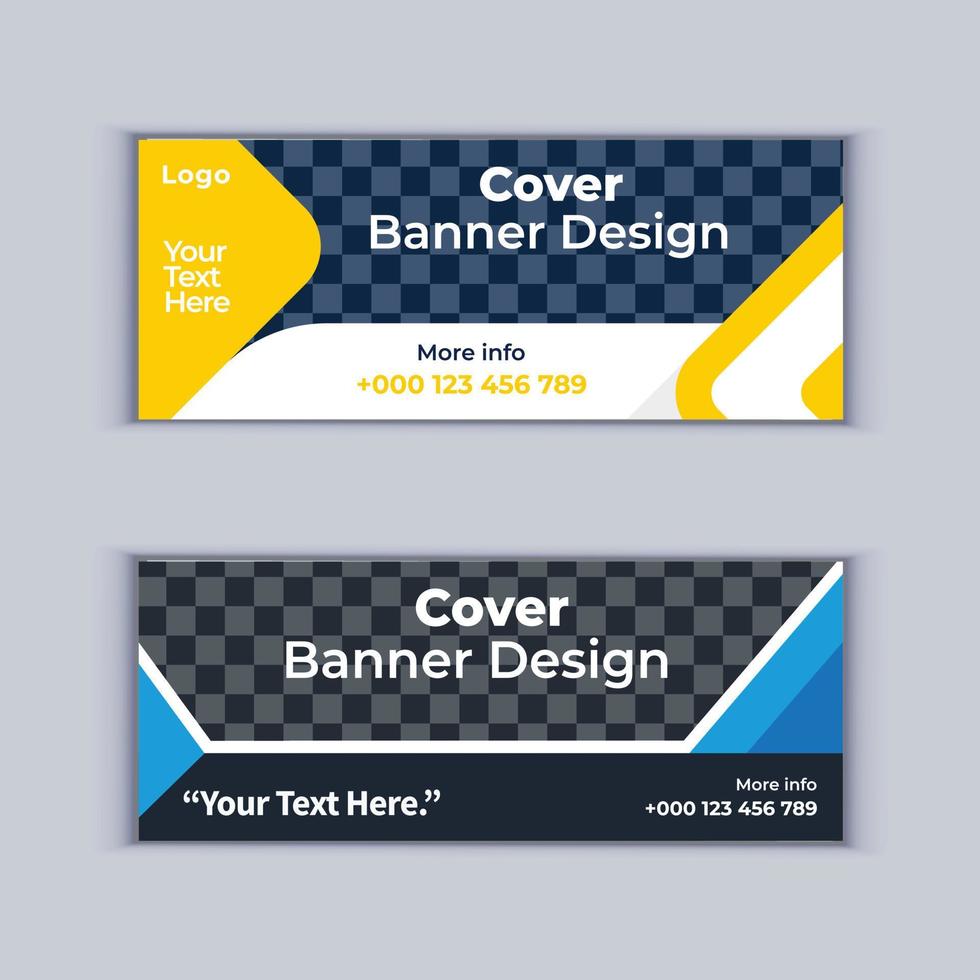 diseño de banner de agencia de marketing digital conjunto de dos banners de negocios corporativos profesionales diseño plantilla de diseño de banner de portada moderna vector