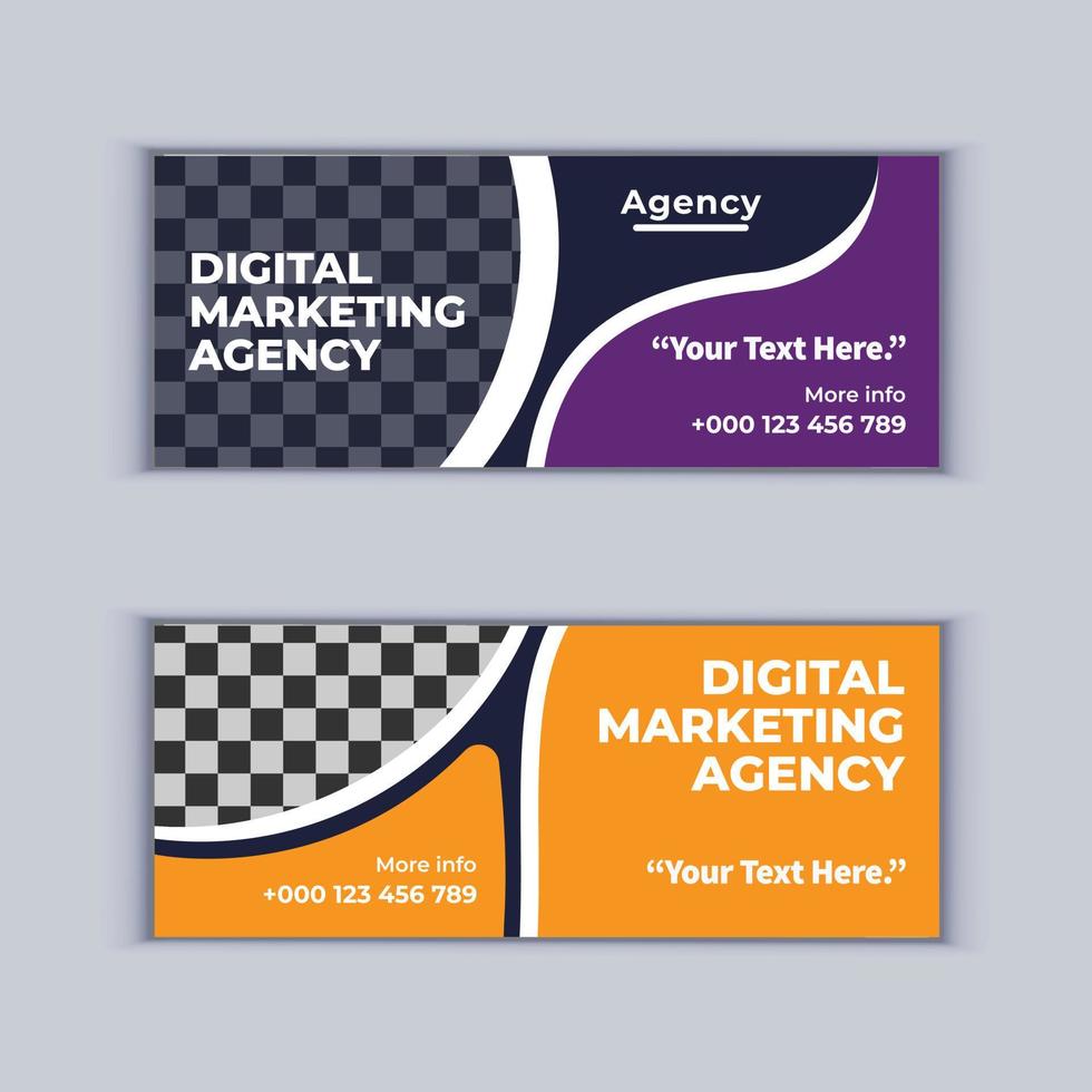 Digital Marketing Agency Banner Design Set of Two Professional Corporate Business Banners Design Modern Cover Banner Layout Template vector