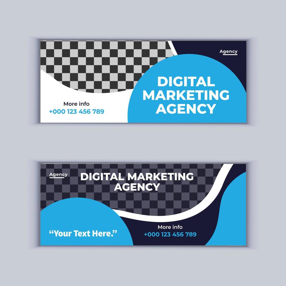 Digital Marketing Agency Banner Design Set of Two Professional Corporate Business Banners Design Modern Cover Banner Layout Template vector