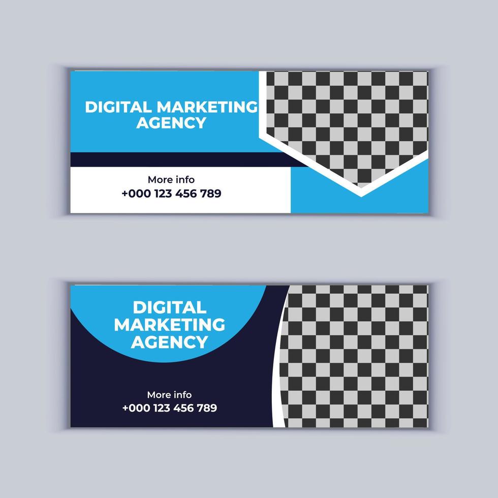 diseño de banner de agencia de marketing digital conjunto de dos banners de negocios corporativos profesionales diseño plantilla de diseño de banner de portada moderna vector