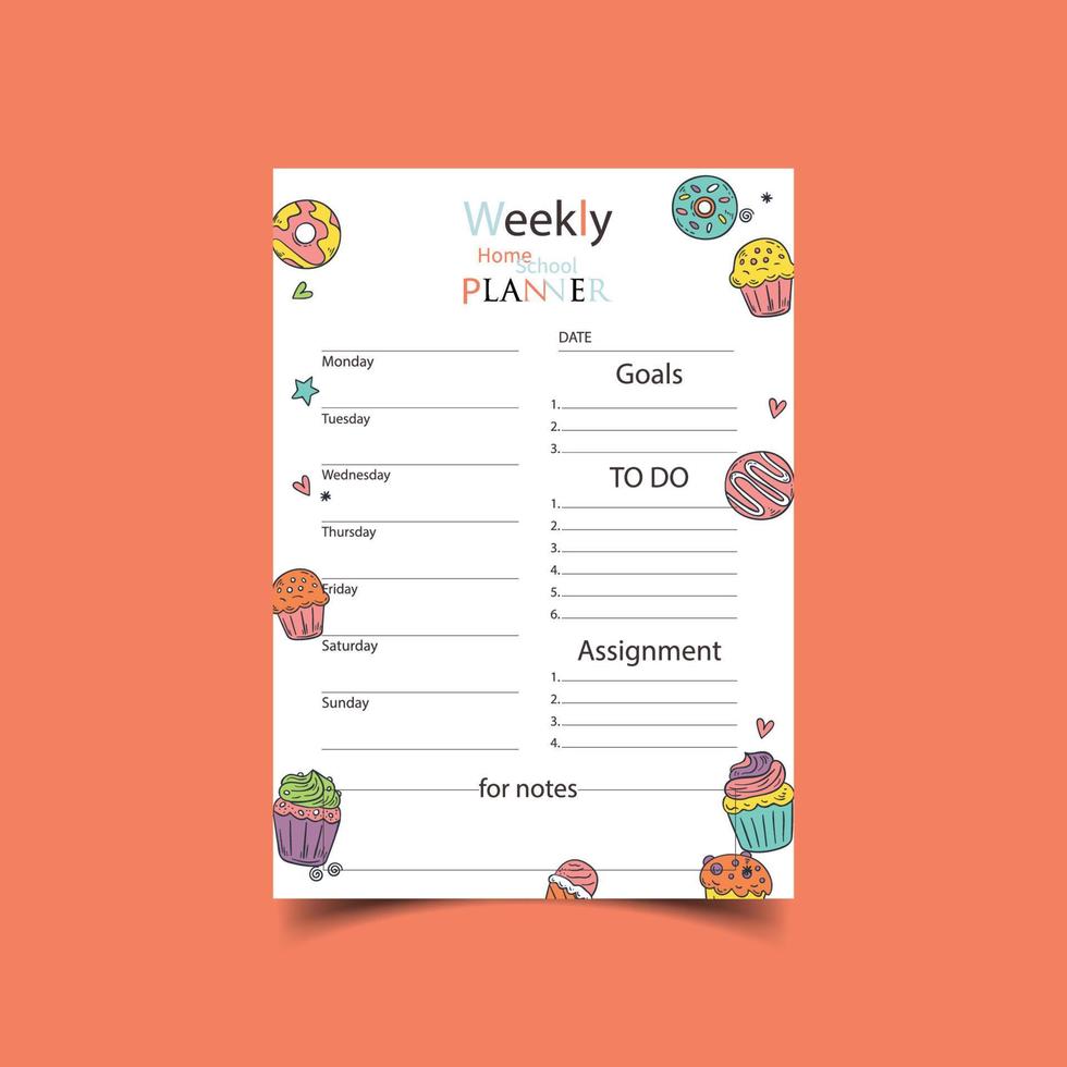 Homeschool Planner  KDP Interior vector