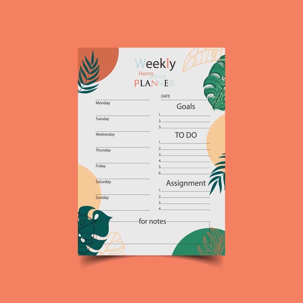 Homeschool Planner  KDP Interior vector