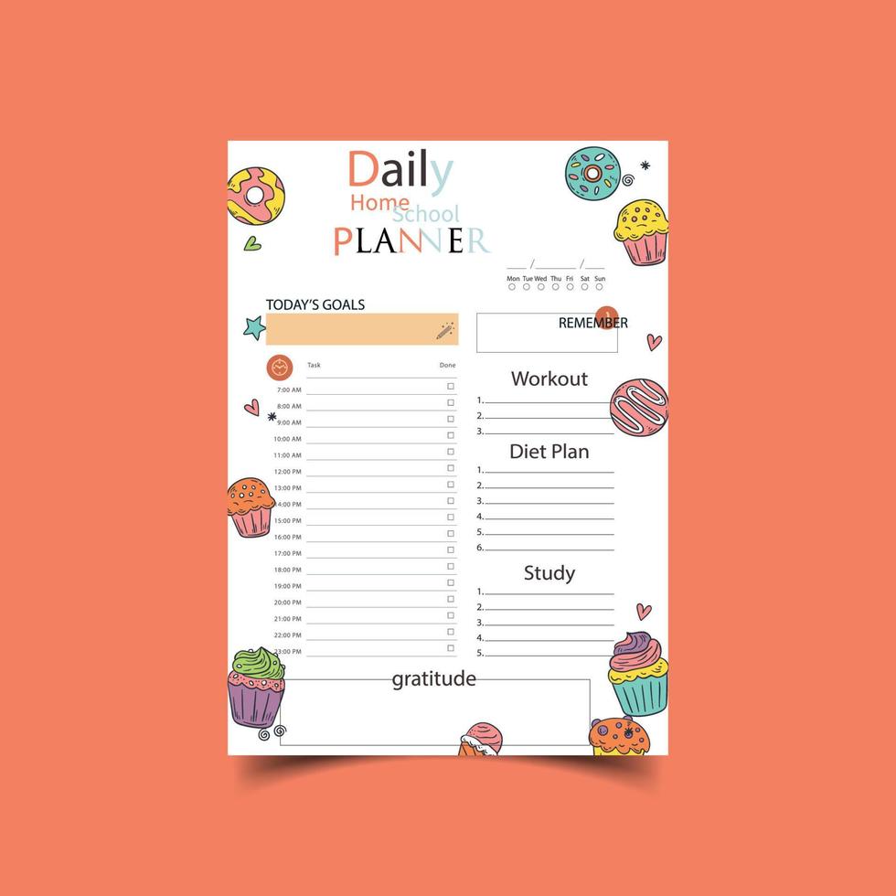 Homeschool Planner  KDP Interior vector