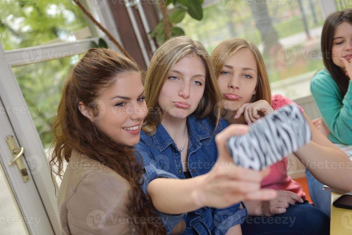 teens group in school photo