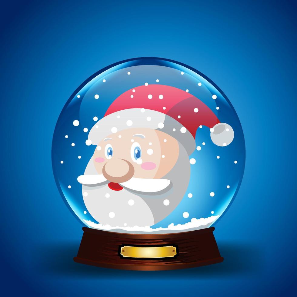 Christmas snow globe with Santa Claus vector