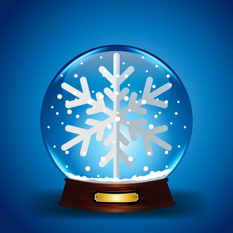 vector realista de globo de nieve. juguete de globo de nieve realista. elemento de diseño de Navidad de invierno. aislado en la ilustración de fondo transparente