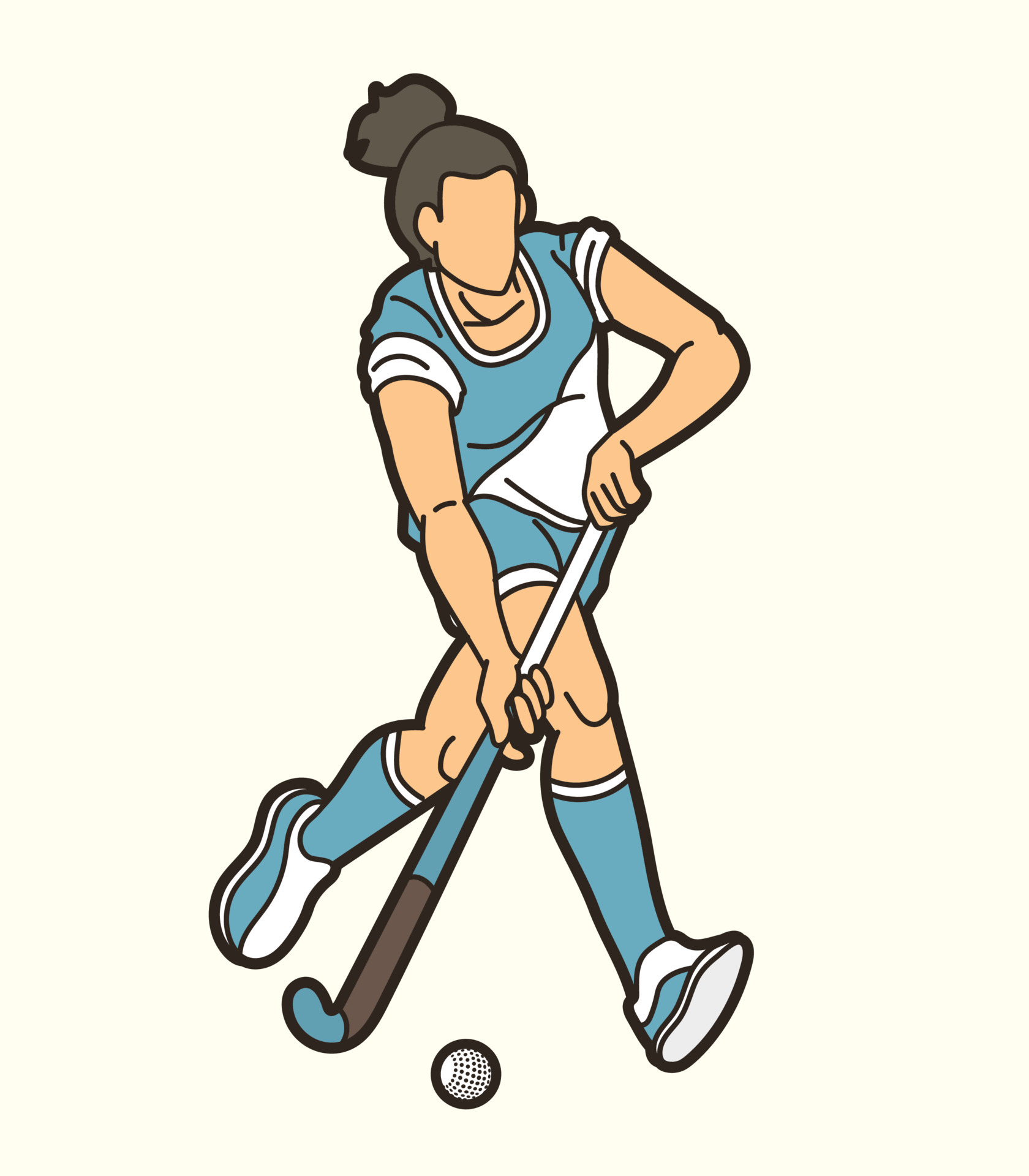 Outline Field Hockey Sport Female Player 20749776 Vector Art at Vecteezy