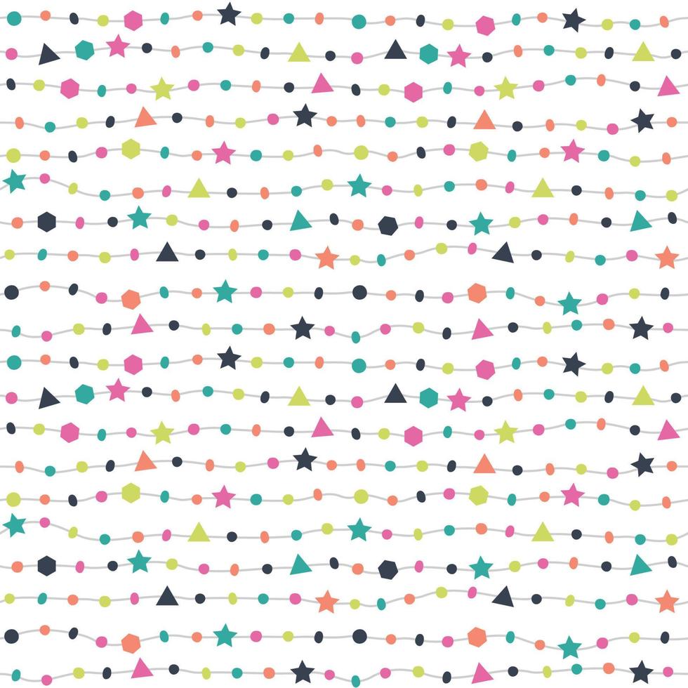 Seamless pattern with hand drawn ethnic beads strung vector