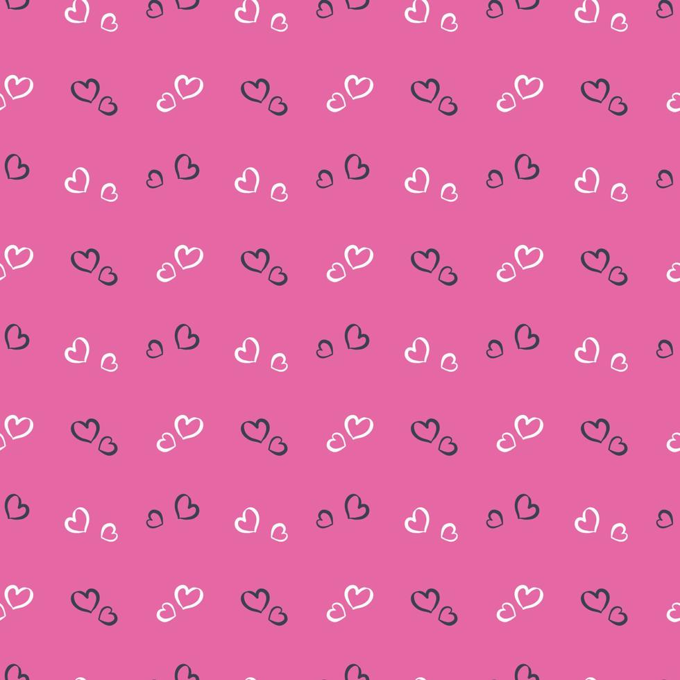 Seamless pattern with hand drawn hearts vector