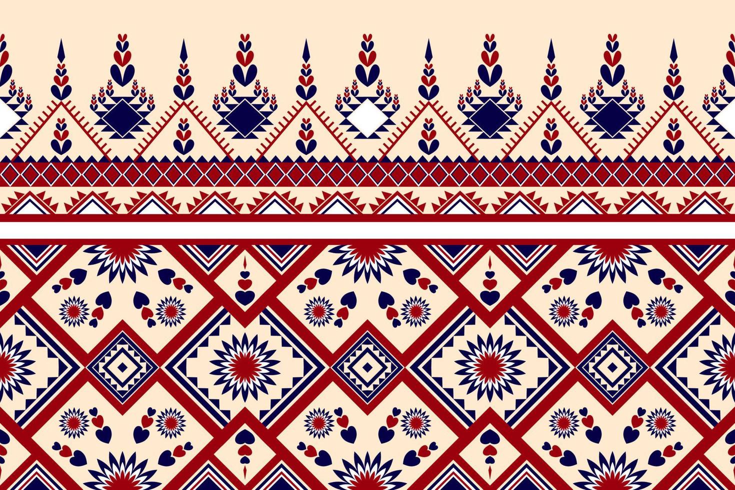 Colorful geometric ethnic seamless pattern design for wallpaper, background, fabric, curtain, carpet, clothing, and wrapping. vector