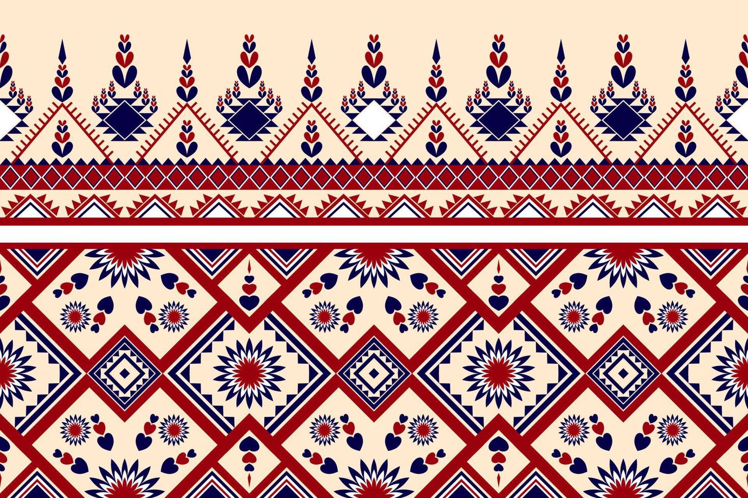 Colorful geometric ethnic seamless pattern design for wallpaper, background, fabric, curtain, carpet, clothing, and wrapping. vector