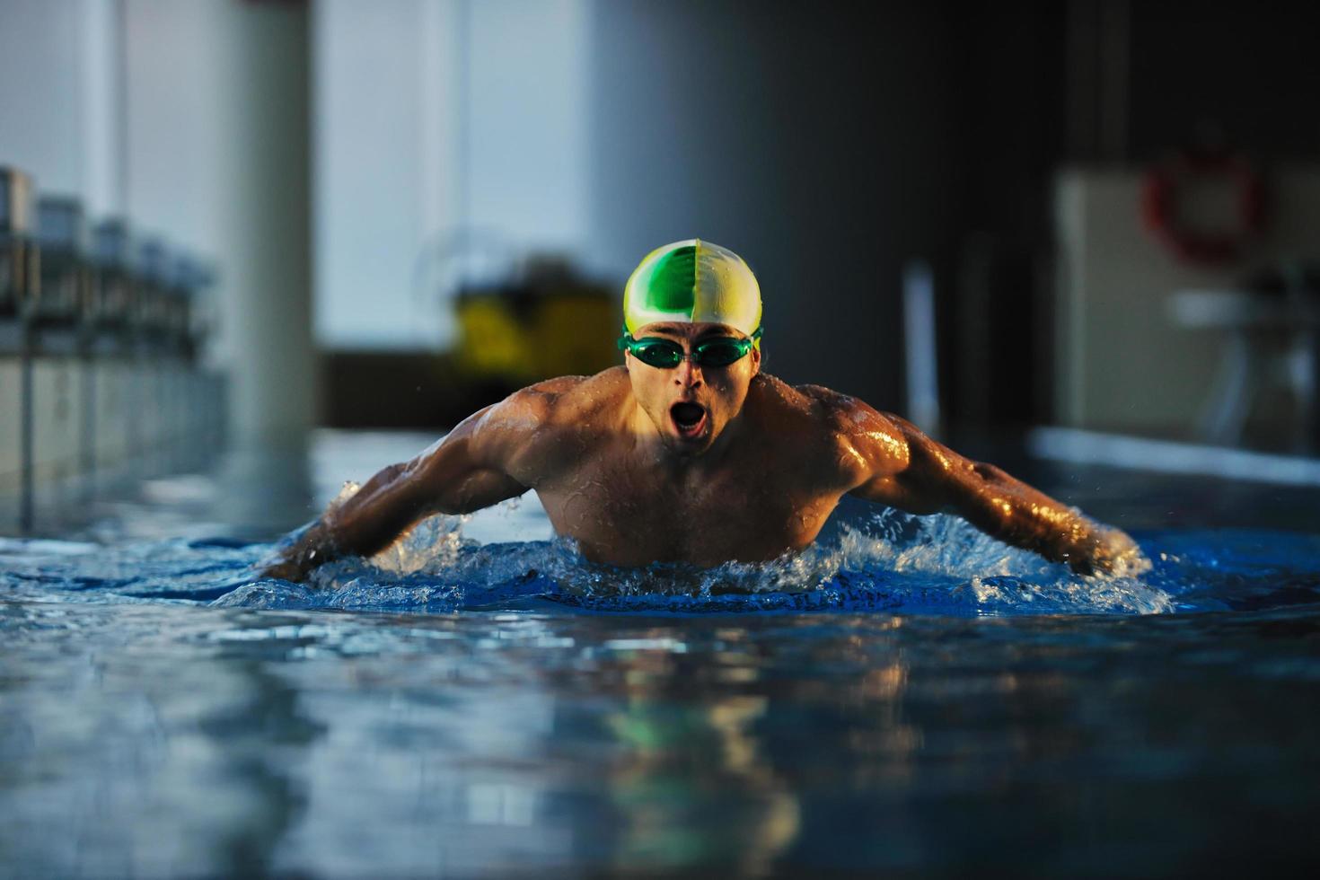 Swimmer in pool photo