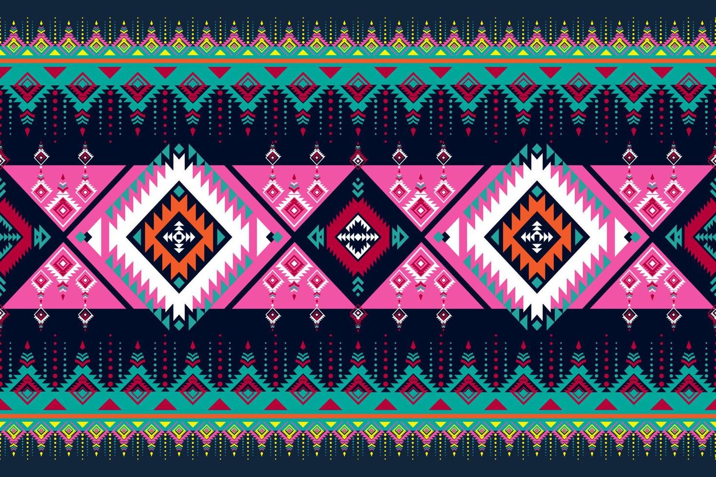 traditional ethnic geometric pattern background design for backgrounds carpet wallpaper clothes wrap fabric seamless embroidery style vector illustration