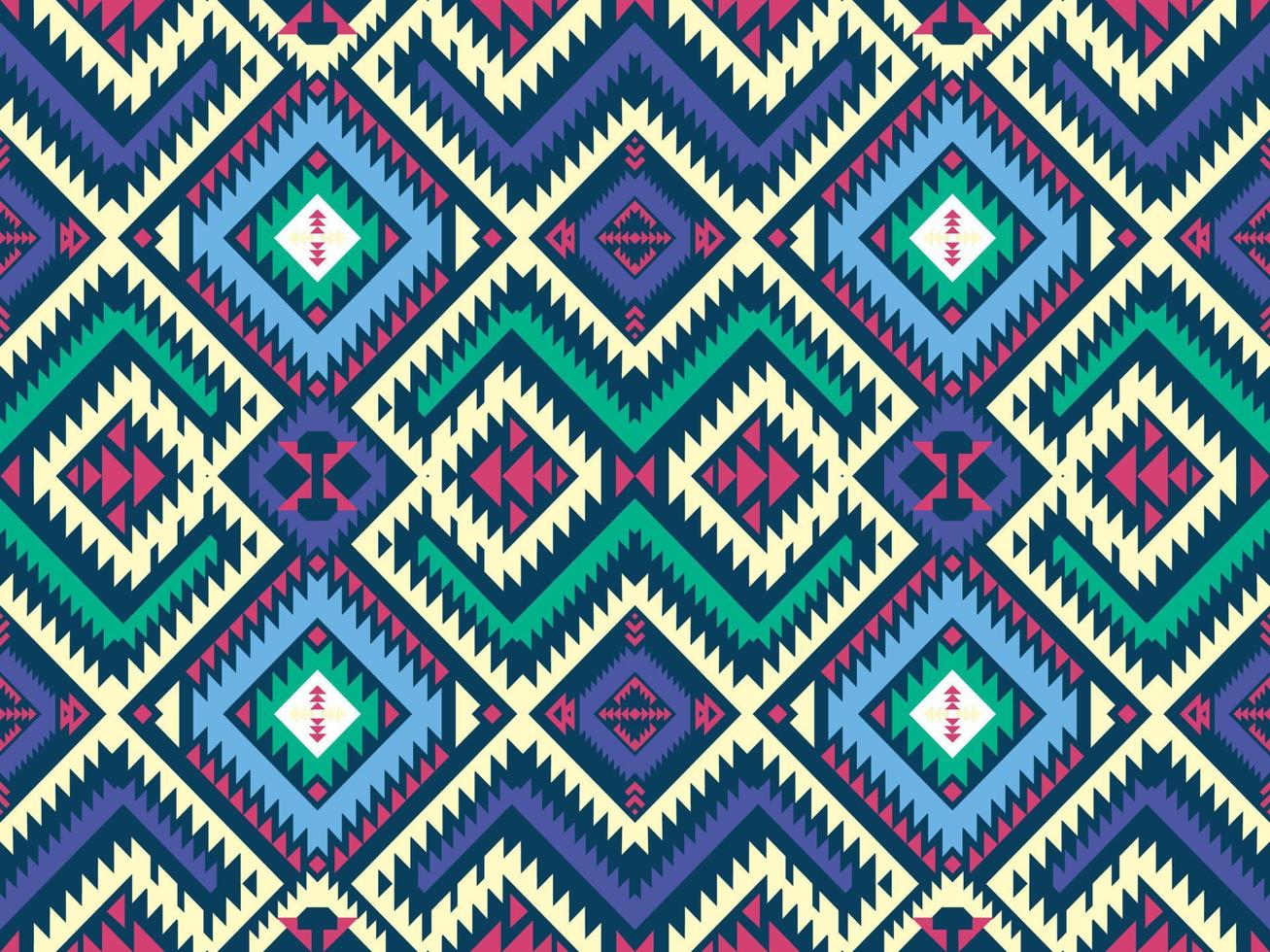 traditional ethnic geometric pattern background design for backgrounds carpet wallpaper clothes wrap fabric seamless embroidery style vector illustration