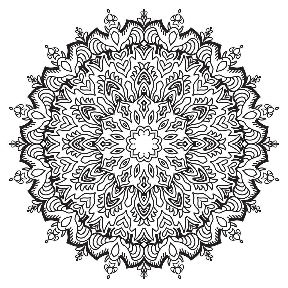 Coloring book patterns in mandala style for Henna, Mehndi, tattoos, decorative ornaments in ethnic oriental style page. vector