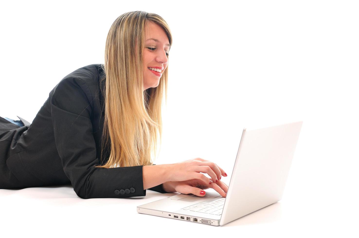 girl work on laptop photo