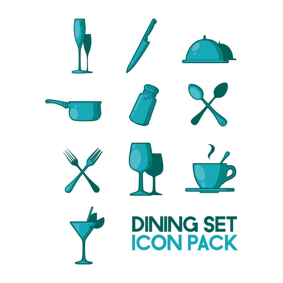 paquete de iconos de juego de comedor vector