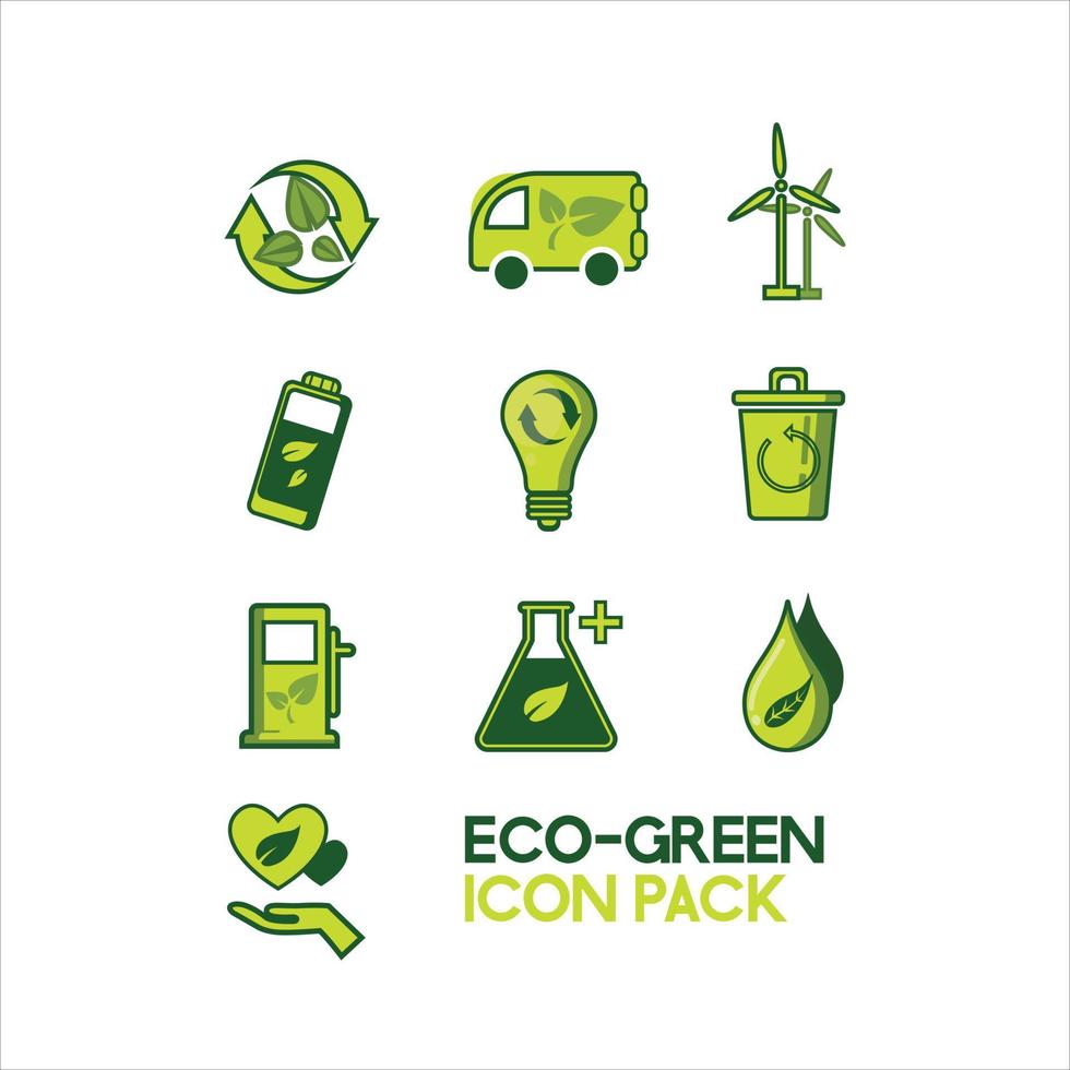 Eco friendly green set vector