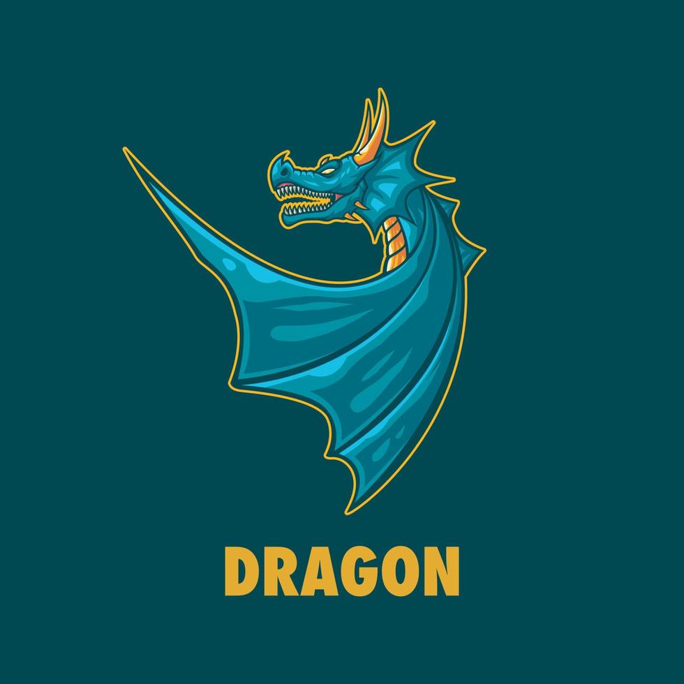 diseño de logotipo de icono de dragón vector