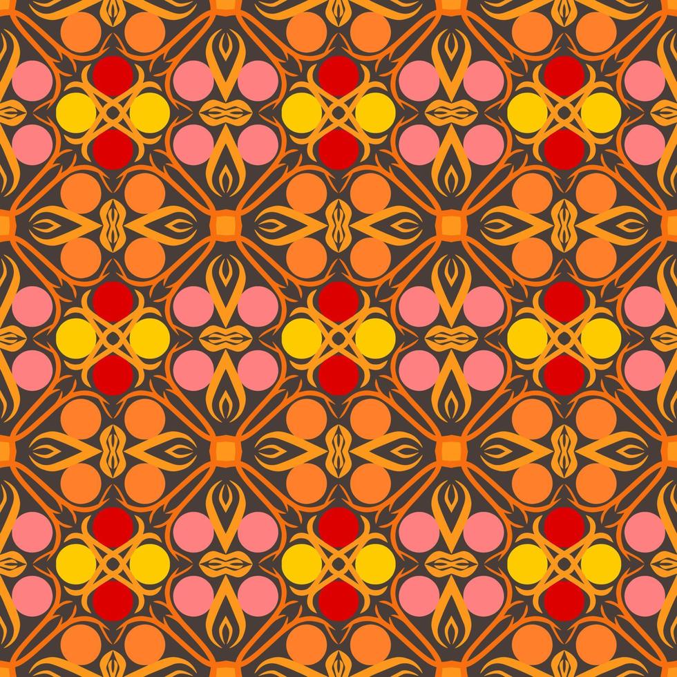 Multi-Color Moroccan Seamless Pattern. Traditional Arabic Islamic Background. Vintage, Turkish, Indian style Ideal for carpet, ceramics, tiles. Vector Illustration.