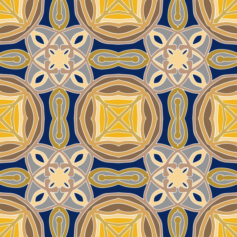 Multi-Color Moroccan Seamless Pattern. Traditional Arabic Islamic Background. Vintage, Turkish, Indian style Ideal for carpet, ceramics, tiles. Vector Illustration.