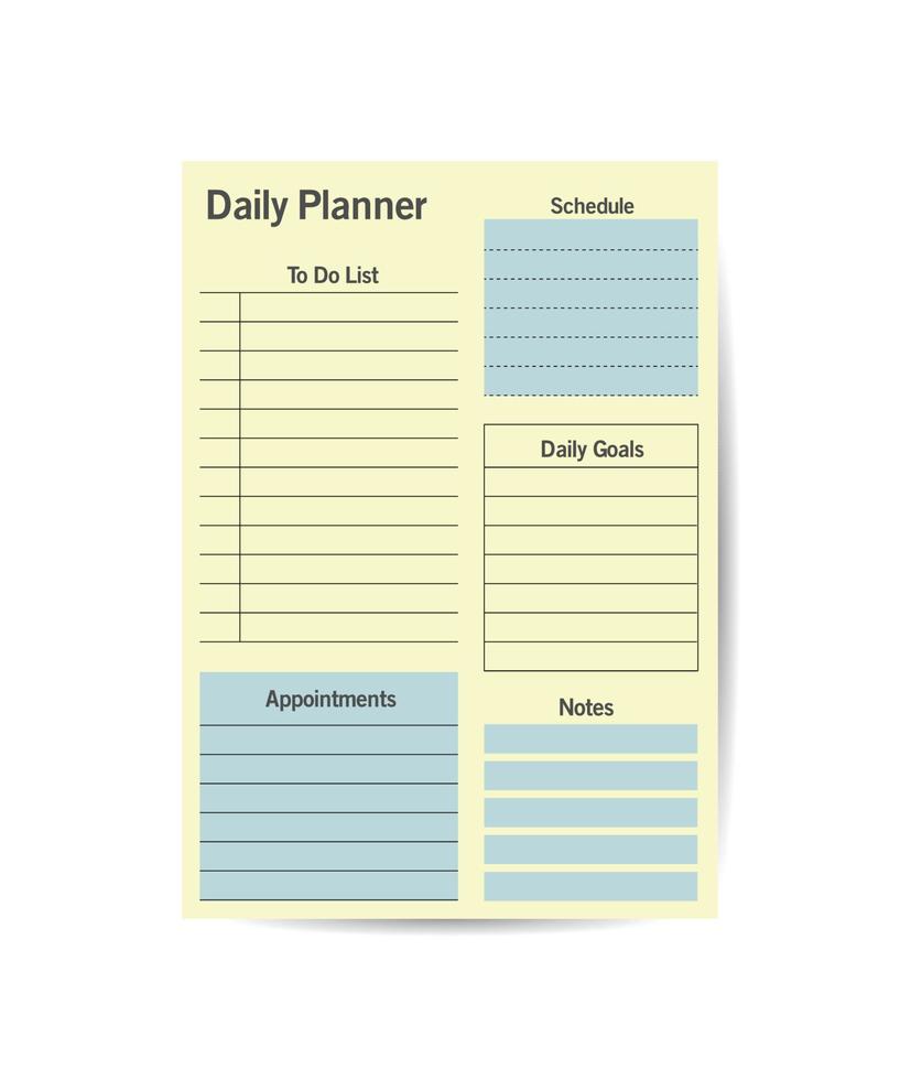 Feminine Weekly schedule planner for woman with list check box and goals of week simple blush pink soft green color vector